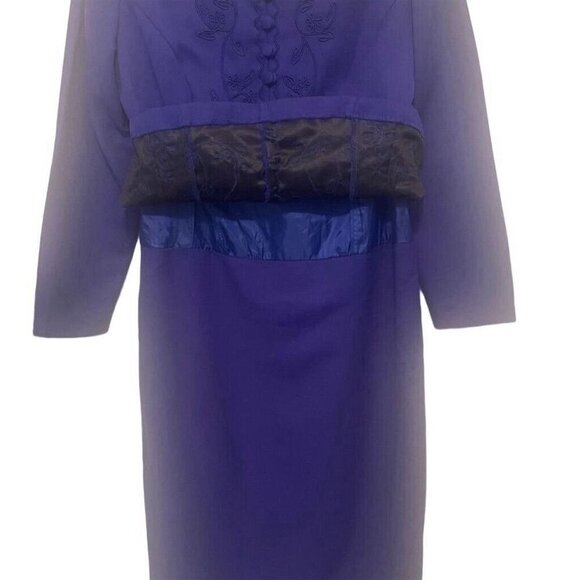 Vintage Karin Stevens Petites Purple Skirt Suit Set Women's Size 8P Elegant - Picture 11 of 11